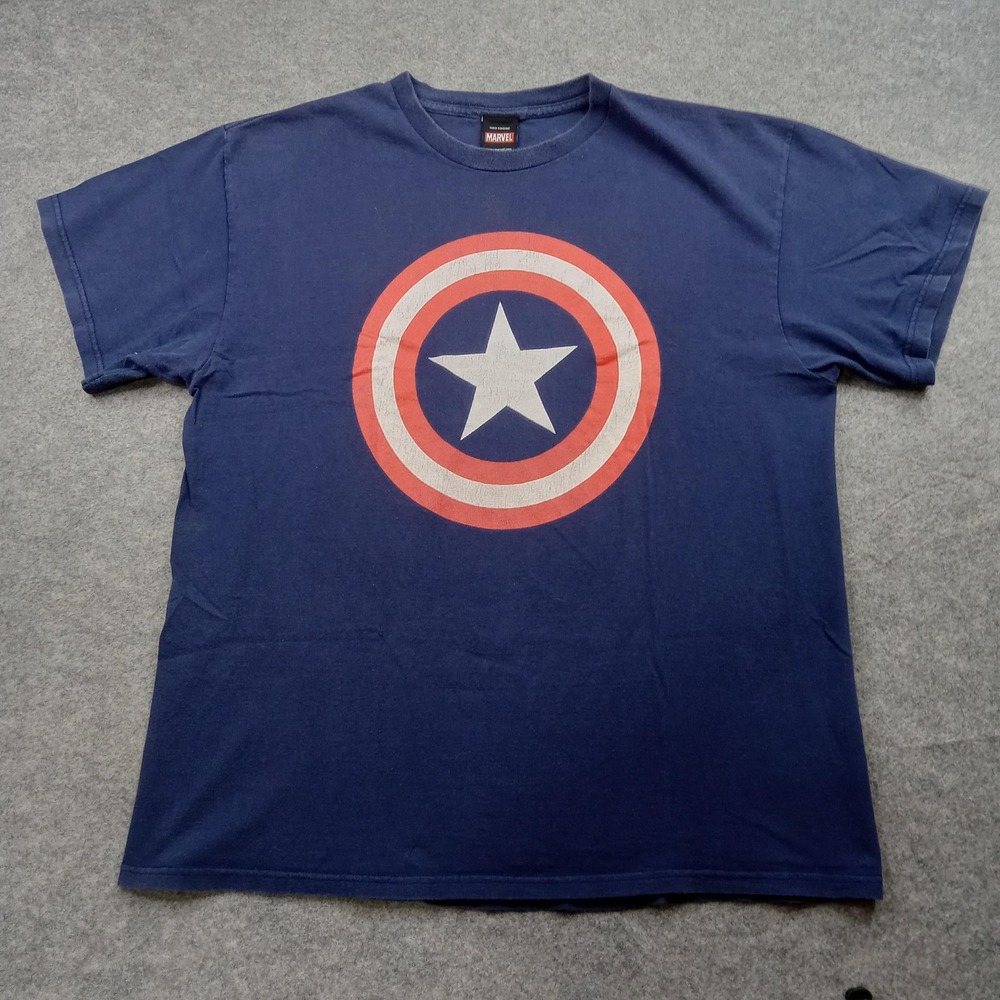 Captain America Shirt Mens Large Mad Engine Marvel Shield Graphic‎ Tee Avengers